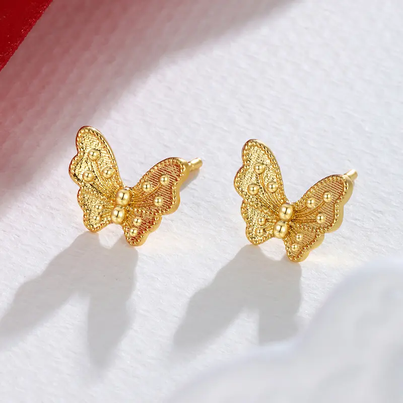 Stylish and Versatile Butterfly Stud Earrings! 24K Gold Plated Color Alloy, Luxury Exquisite Jewelry