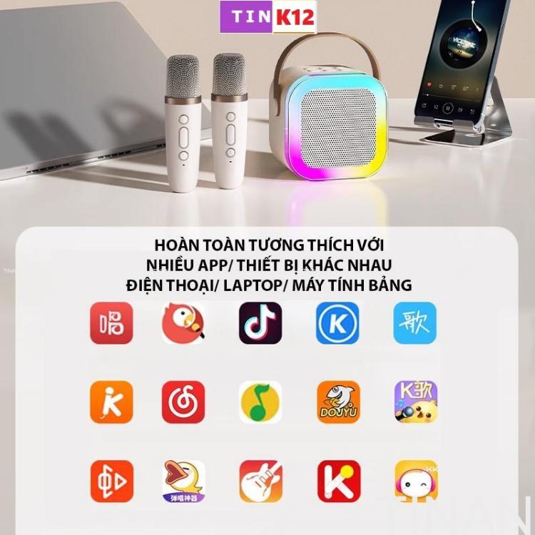 Product Introduction of (KÈM SẴN 2 MÍC ) Bộ Loa Bluetooth Karaoke Mini K12 Kèm 2 Mic Không Dây Công Suất 10W Thiết Kế Đèn Lồng Thời Trang Tiện Lợi mang Theo 30