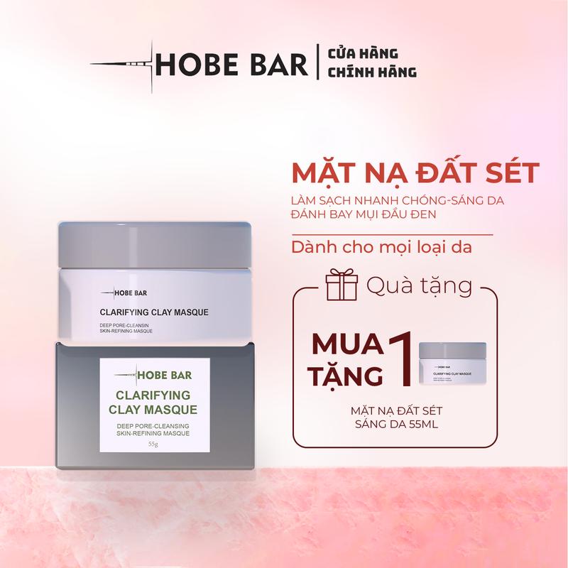 MUA 1 TẶNG 1 Mặt Nạ Đất Sét Trắng Sodium Hyaluronate Làm Sạch Da HOBEBAR 55g Skincare Dưỡng Ẩm Da Mask Kem Face Đắp Mặt Nữ Dưỡng Da Mặt