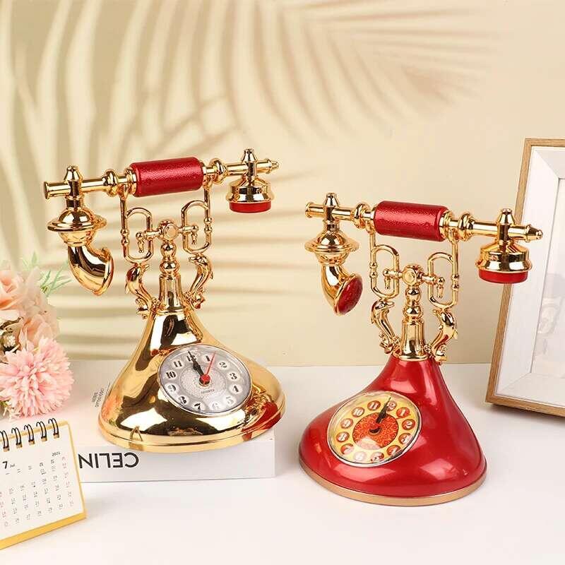 Product Introduction of Small Alarm Clock European Retro Pendulum Creative Timekeeper Desop Ornament For Home Room Bedside Decoration 12