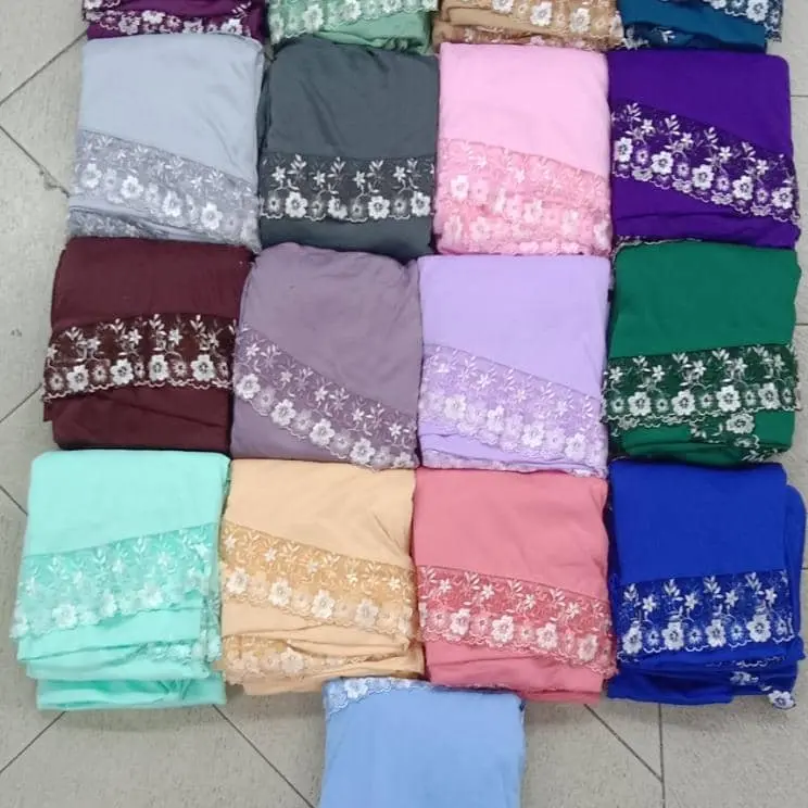 TELEKUNG DOUBLE LACE VISCOSE LYCRA DEWASA FREE SIZE  READY STOCK