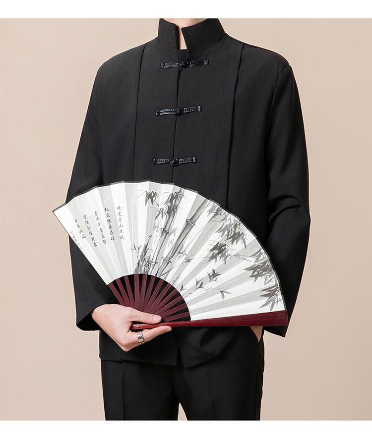 Product Introduction of New Chinese Style Men's Stand Collar Zhongshan Suit Retro Niche Button Wedding Chinese Style Tang Suit Jacket Set Elegant Trendy Women 25