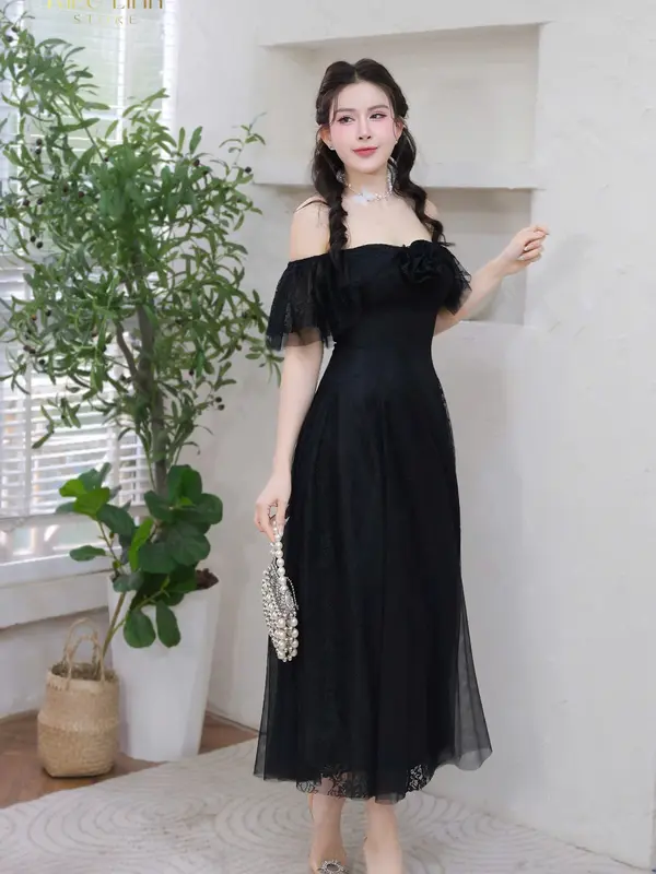 [Kiều Linh]-Váy Maxi Dự Tiệc Thiết Kế KL275 chất liệu Ren hoa tiết cao cấp phối Lưới, 2 Lớp Lót, Giấu Đường May, kết Hoa ren siêu sang 4