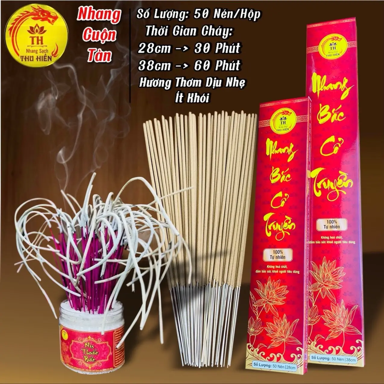 Nhang Trầm Bắc Cổ Truyền[Mua 5 Tặng 1], Nhang Bắc Thơm Đặc Biệt, Hộp Đóng Gói 50 Nén(Cây) Nhang Thơm Đặc Biệt| Hương Tâm Hiền