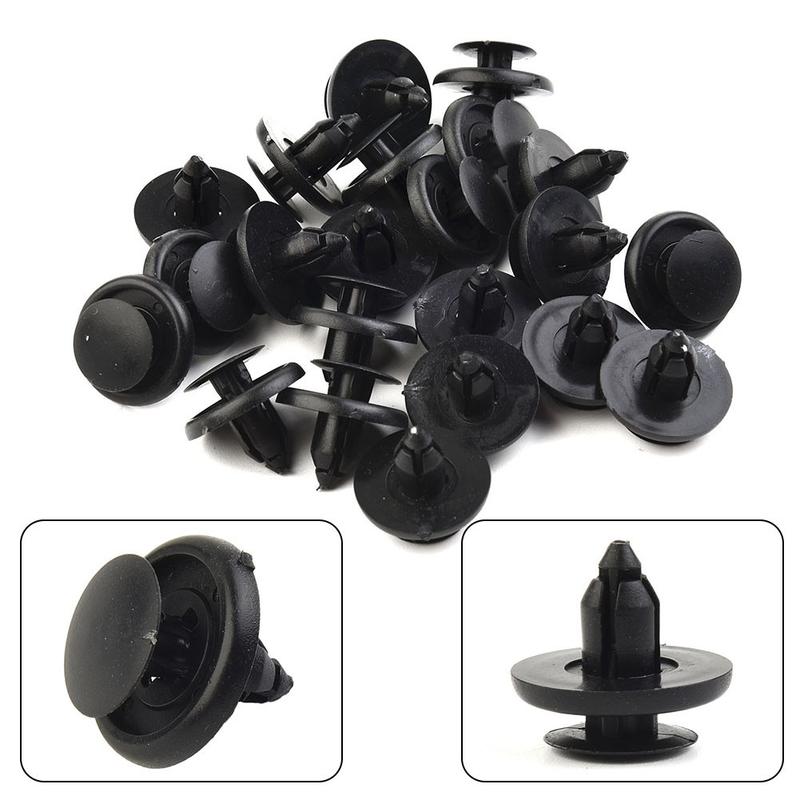 Chốt Đinh Tán Nhựa Màu Đen, 30 CÁI, Đường Kính 7Mm, Phụ Kiện Xe Hơi, Kẹp Chốt Chống Va Đập Xe 2