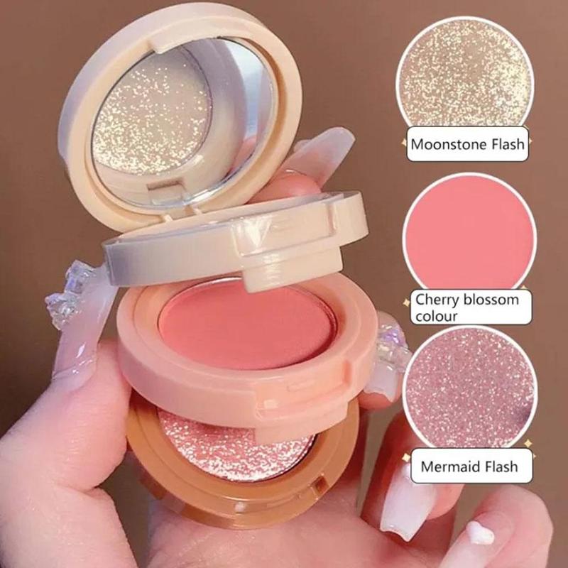 Bảng Phấn Bắt Sáng Lì 3 Trong 1, Lâu Trôi, Đa Chức Năng, Trang Điểm Cho Mặt, Phấn Mắt Sáng Bóng, Thiết Yếu Trang Điểm, Bảng Màu 0