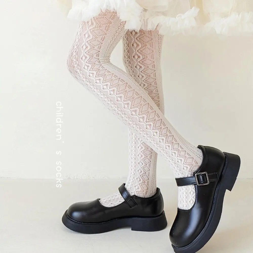 New Mesh Pantyhose Stretch Embroidery Tights Anti Insect Breathable Footed Leggings Toddler