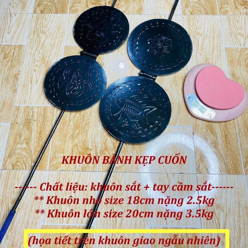 Khuôn bánh kẹp bằng sắt 18cm nướng
