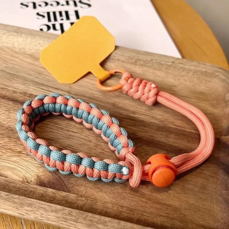 Product Introduction of Suitable for all mobile phone series,iPhone， outdoor anti loss hanging card bracelet, hand woven jewelry, adjustable length, multi-functional universal mobile phone wristband holder 9