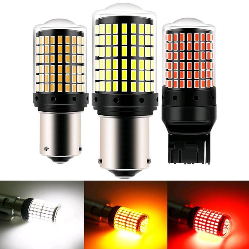  1 Bóng Đèn LED 12V 1 Bóng 1156 1157 Ánh Sáng Trắng Vàng Trong Suốt 144 Chip Led 3014 SMD Góc 360 Độ Tiêu Thụ Điện Năng Thấp Tuổi Thọ 10000 Giờ 