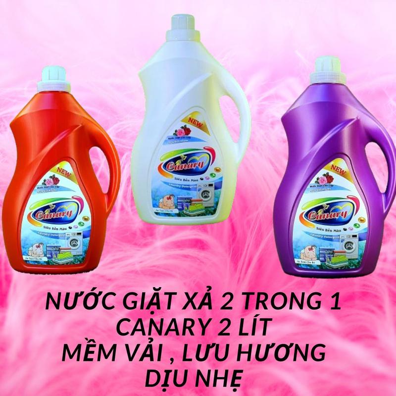 2000 ML Nước giặt xả cao cấp siêu bền màu 2 trong 1 CANARY 2 Lít Hương thơm dịu Phù hợp cả giặt máy và giặt tay