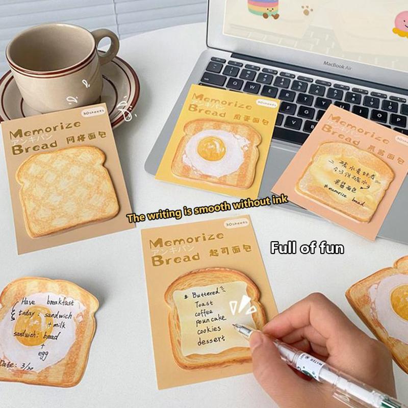 30Sheets Creative Fashion Toast Shape Convenience Sticker Message Paper Adhesive Self Sticky Sticky Notepad School Supplies 6
