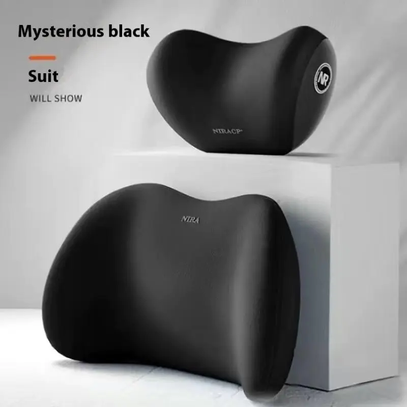 Car Headrest Pillow & Lumbar Support Pillow, 2 Counts Soft Comfortable Car Neck Pillow & Lumbar Support Pillow, Car Interior Accessories for Men & Women 4