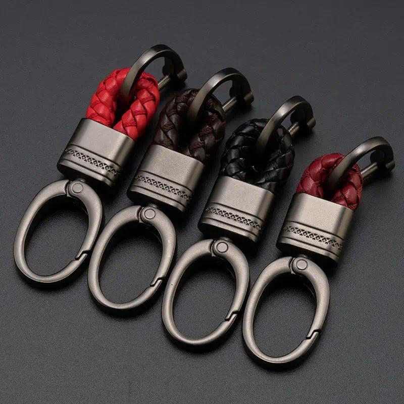 Product Introduction of Hand-woven leather Keychains Car Key Ring Men Women Cute Car Keyring Holder Waist Key Chain Charm Bag Gifts Car Accessories 4