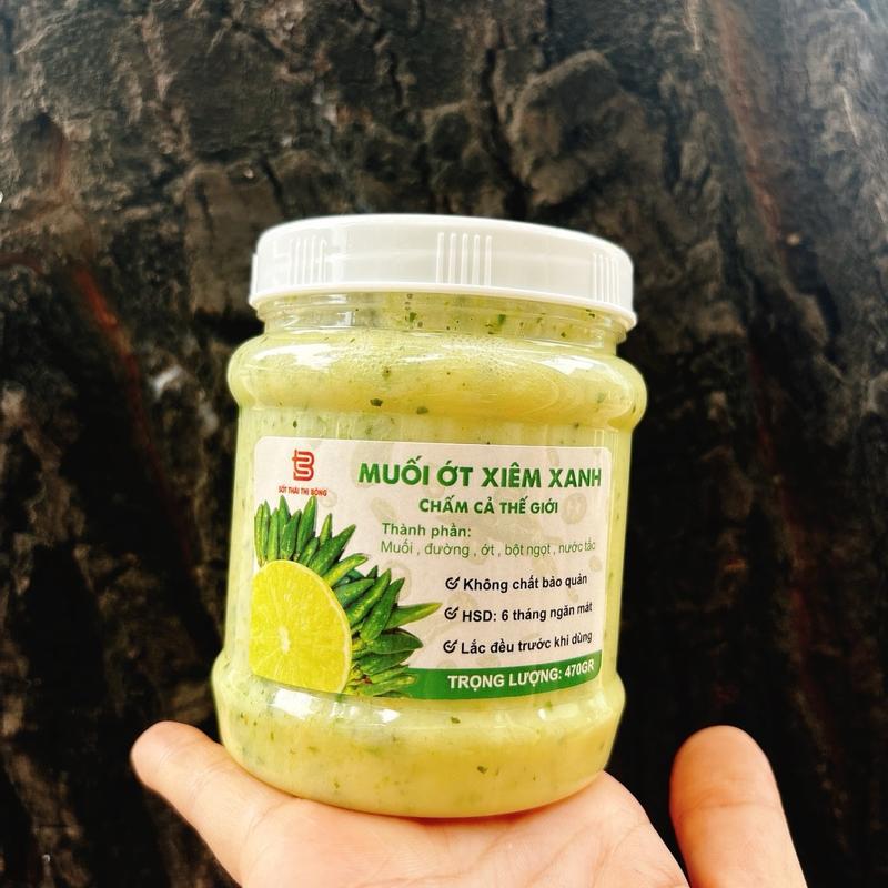 MUỐI CHẤM HẢI SẢN ỚT XIÊM XANH THI BONG Gia Vị Cay Vị Chua Nước Sốt hũ 470gr nước chấm gà ủ muối tiêu