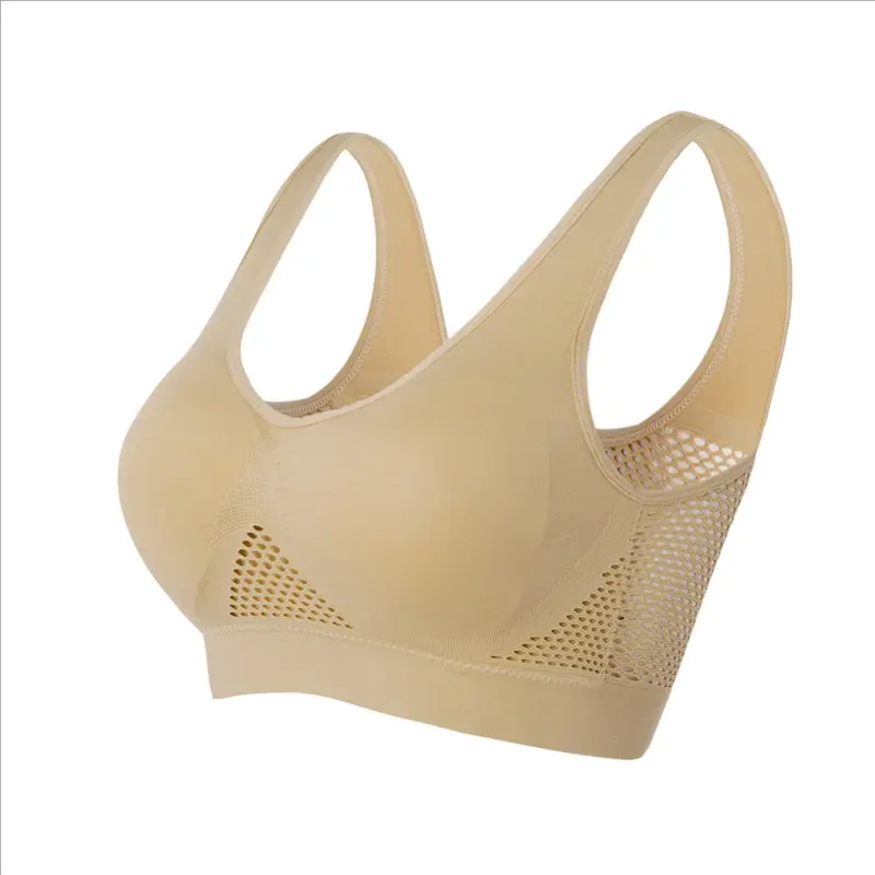 Breathable Sports Bras for Women Seamless Mesh Women Sports Bras Fitness Running Underwear Shockproof Bra Wireless Crop Top