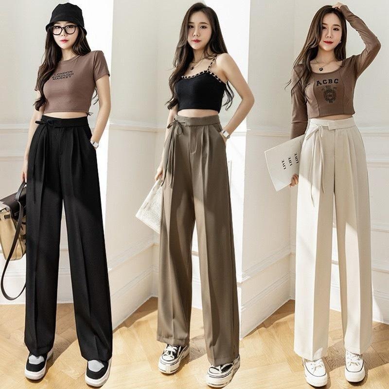 Quần ống rộng thắt dây nơ vải Ruby cao cấp dài 100cm siêu hot, quần ống rộng nữ 1