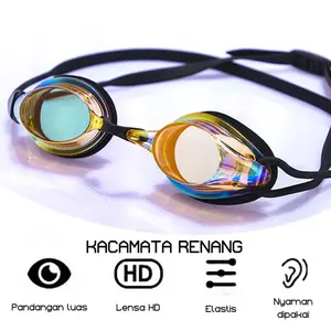 Kacamata Renang Elektroplating Anak - Goggle Kompetisi Premium, Lapisan Anti-Kabut Tahan Lama, Desain Bingkai Nyaman Tekanan Nol, Lensa Wide View untuk Latihan & Kompetisi