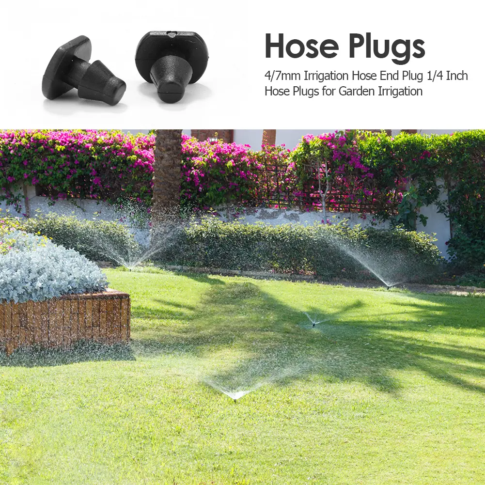 4/7mm Irrigation Hose End Plug 1/4 Inch Hose Plugs for Garden Irrigation