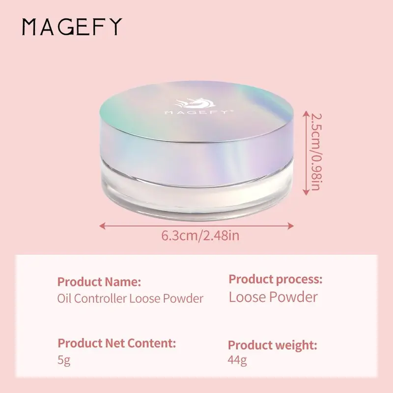 MAGEFY Oil Controller Loose Powder Silky Smooth Setting Powder Natural Bedak Tabur 8028 Cushion Lasting 4