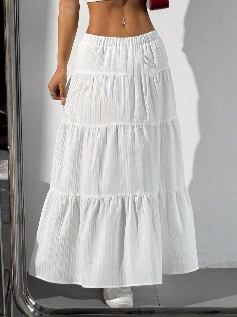 Product Introduction of Women's Solid Color Skirt, Casual Fashionable Long Skirt for Daily Wear, Ladies Bottoms for All Seasons 4