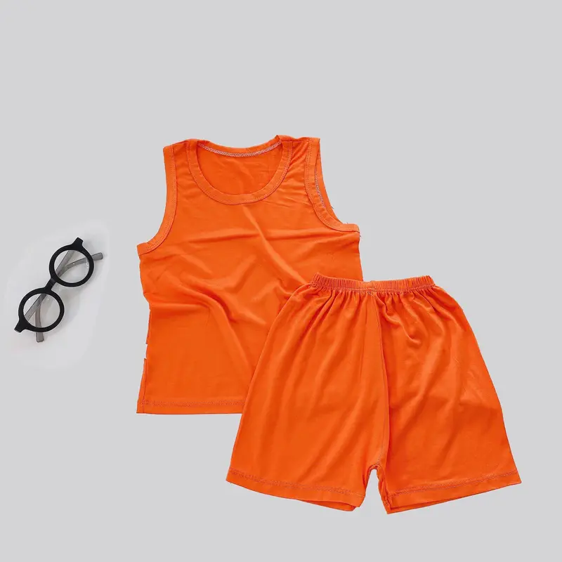 MK328 (6-16kg) Bộ áo ba lỗ quần cộc màu trơn chất thun lạnh mỏng mềm, mát cho bé dưới 3 tuổi Áo Thun 6