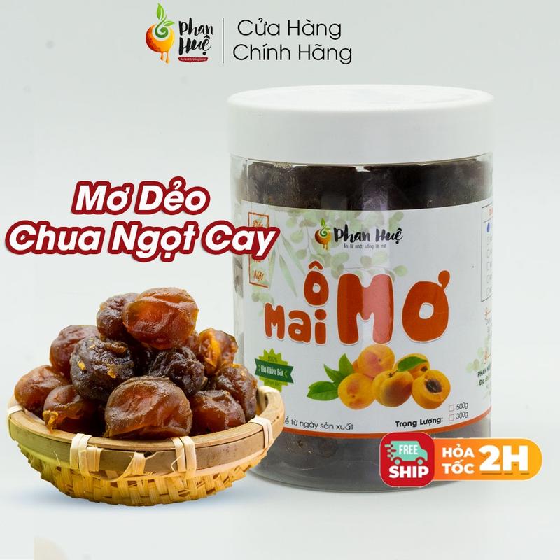 Ô mai xí muội mơ dẻo chua ngọt cay Phan Huệ hộp 100g 300g 500g đặc sản Hà Nội. Snack Ăn Vặt