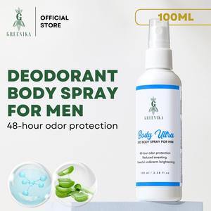 [ BODY ULTRA PERFUMED DEODORANT FOR MEN ] Greenika for Men Body Ultra Spray Deodorant Perfume for Men Spray, Skin Brightening for Armpit, Nape, Inner Thighs, Bikini Deo Spray Dark Spot Remover