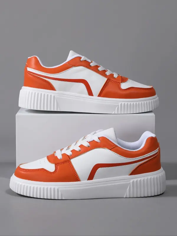 Women's Fashionable Patchwork Lace Up Low Top Sneakers, Casual Comfortable Breathable Sports Running Shoes, All-match Basic Shoes for Daily Wear 5