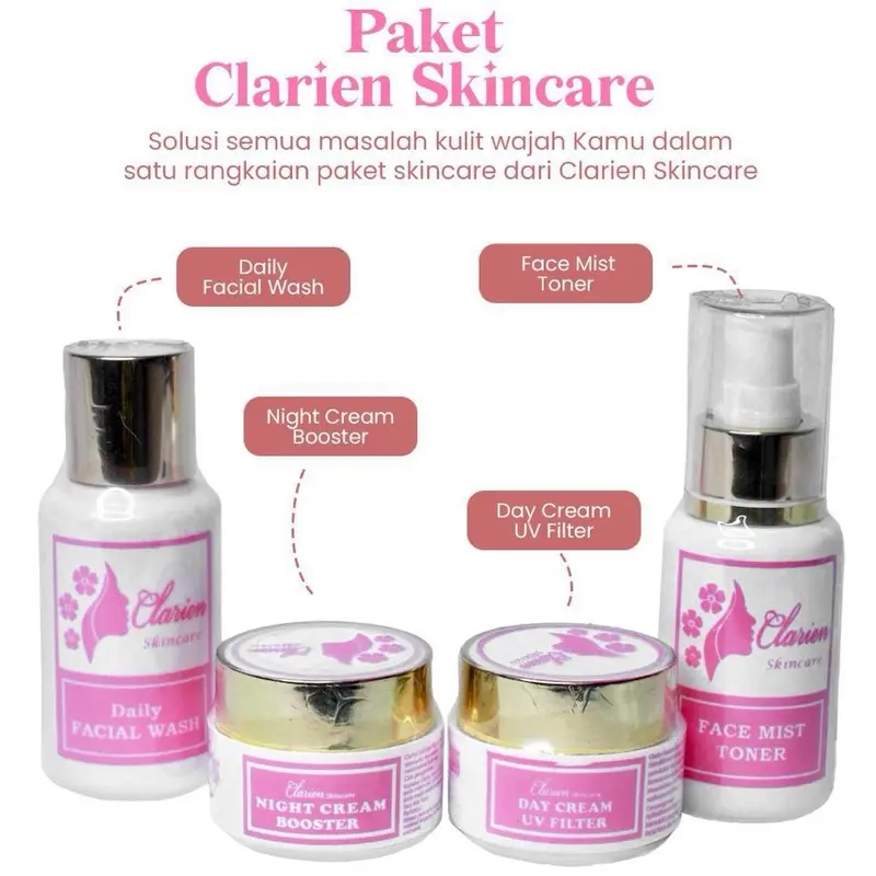 Clarien Skincare Booster Wajah Kusam Susah Putih Jerawat Komedo Flek 4