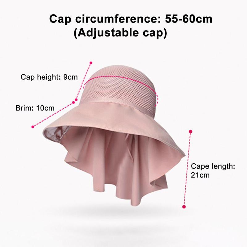 EN Sun Protection Hat Sun Hat Stylish Summer Women's Bucket Hat with Shawl for Sun Protection and Beach Travel Lightweight Breathable Wide Brim Cap for Face and Neck 8