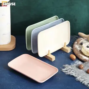 1PCS PIRING PERSEGI PANJANG 19CM / WHEAT STRAW / BPA FREE / 4 WARNA