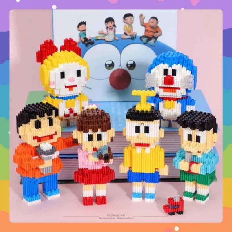 NanoBlock Mainan Susun Balok Nobita Shizuka Doraemon Dorami Giant Suneo