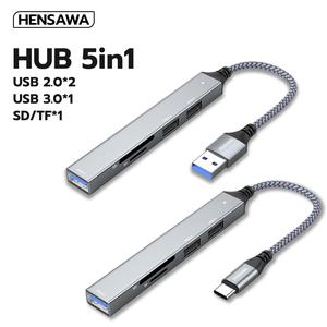 HENSAWA PC852-853 5-IN-1 HUB อะแดปเตอร์ฮับ USB Type-C USB 3.0 2.0 TF/SD Reader ฮับหสำหรับแล็ปท็อป air โทรศัพท์มือถือ/MacBook
