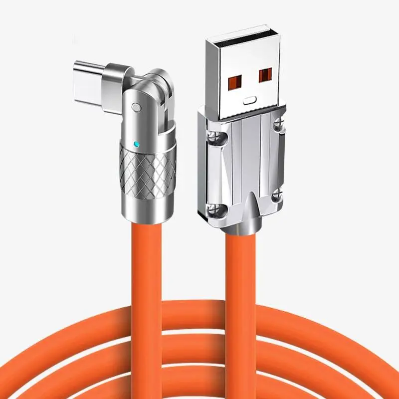 Cáp Type C, Sạc nhanh 120W 7A, Cáp Khuỷu Tay Xoay, Dành Cho Bộ Sạc Điện Thoại Xiaomi Và Samsung, Làm Bằng Silicon Lỏng, Cáp USB C 5
