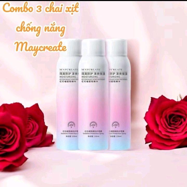 COMBO 3 CHAI - Xịt chống nắng toàn thân Maycreate nội địa trung spf 50+