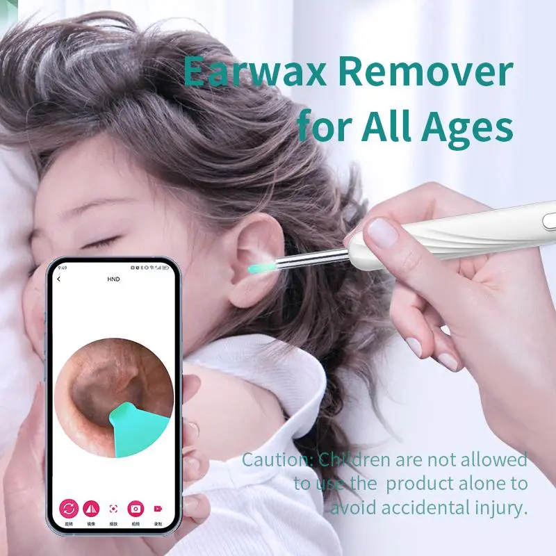 Electric Earwax Removal Kit, 1 Box Earwax Removal Tool with Camera & Accessories, 1080P Wireless Ear Cleaner, Visual Ear Cleaner for Smartphone 5