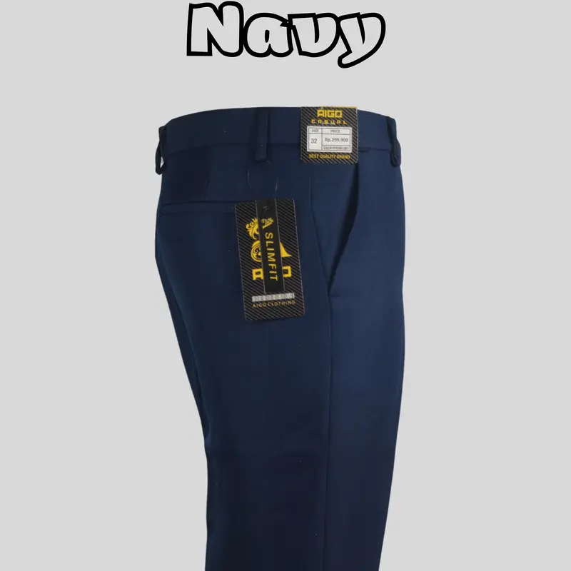 PAKET BUNDLING 1 PAKET ISI 2 CELANA PANJANG PRIA SLIMFIT FORMAL KANTOR Kerja Hitam Abu Tua Muda Navy Polos Kain Semi wol Lembut Nyaman 4