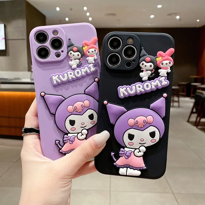 Ốp Điện Thoại Hoạt Hình Kuromi, Mềm Và Dễ Thương, Tương Thích Với iPhone 15, 14, 13, 12 Mini, 11 Pro Max, 6, 6S, 7, 8 Plus, X, XS Max, XR Phụ Kiện 1
