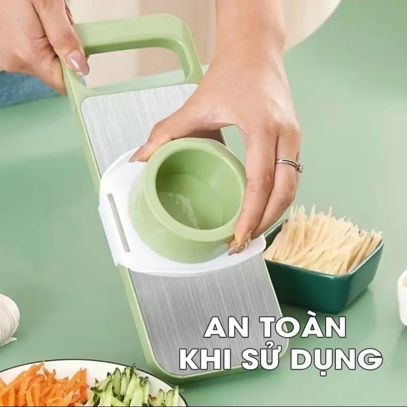 ￼Bộ nạo rau củ quả 5 lưỡi dao, INOX 304 không gỉ, đồ bào rau củ đa năng cao cấp đa năng tiện dụng nhà bếp 5