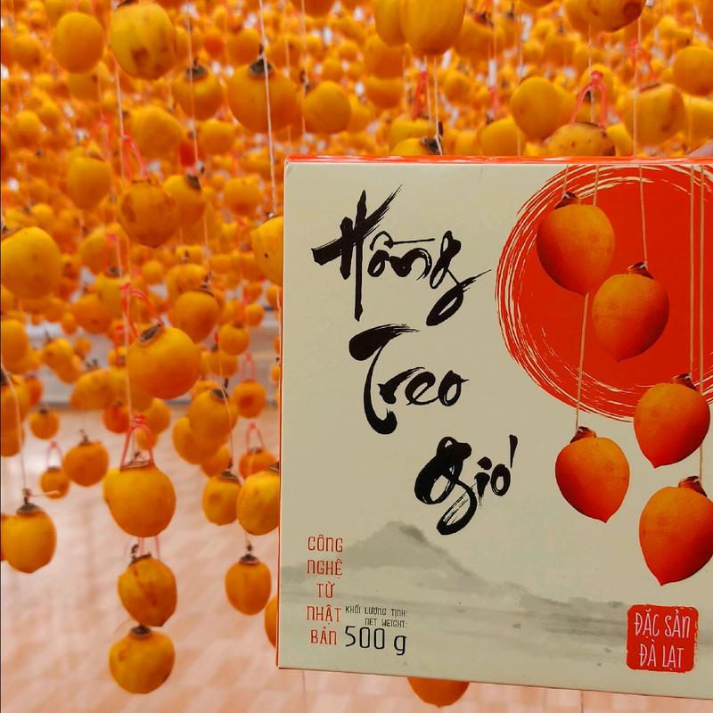 Hộp 1Kg Hồng Treo Gió  Sấy Dẻo Đà Lạt CN Nhật Treo 25 Ngày Snack Ăn Vặt