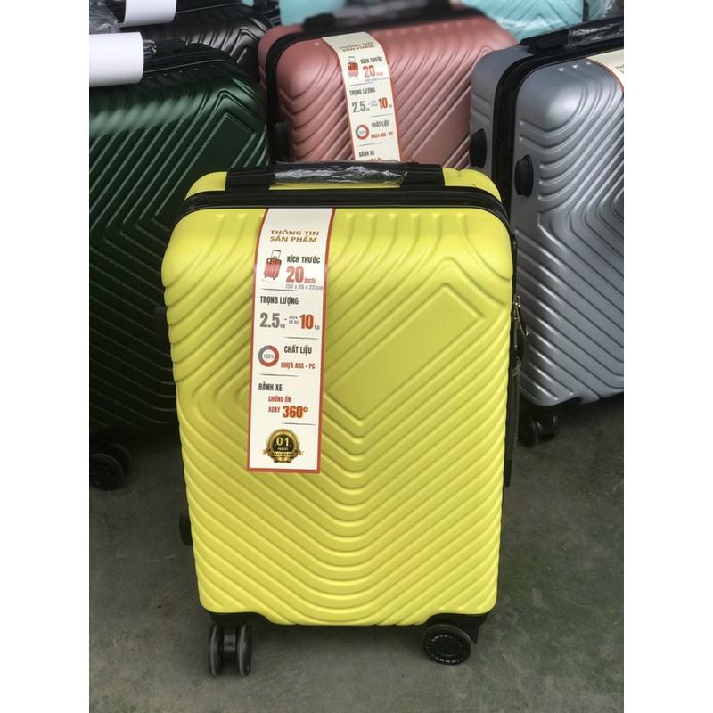 Hàng Việt Nam xuất hóa đơn Vali nhựa chống trầy có bánh xe khóa số size 20 24 in đồng giá 279k giao sọc,viền ngẫu nhiên
