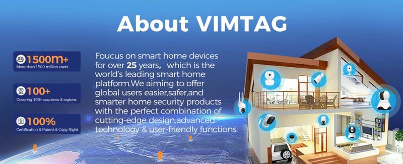 Product Introduction of VIMTAG Mini Camera WIFI 4MP 2-Way Audio Color Night Vision 8X Zoom Auto Alarm Waterproof Outdoor Security Camera IP Surveillance 28