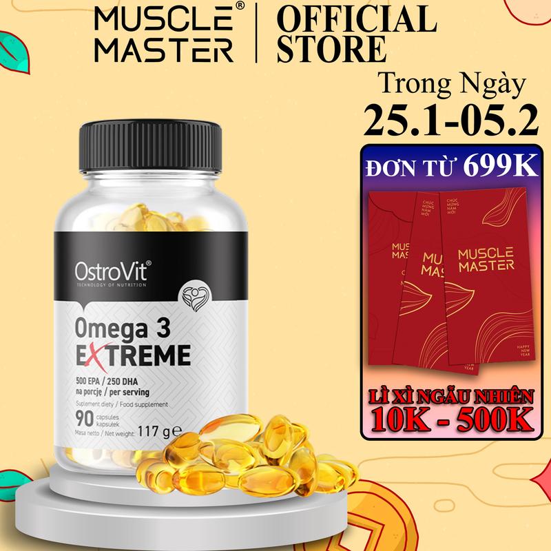 Thực Phẩm Dầu Cá Siêu Cô Đặc Ostrovit Omega 3 Extreme 500 EPA / 250 DHA 90 Viên