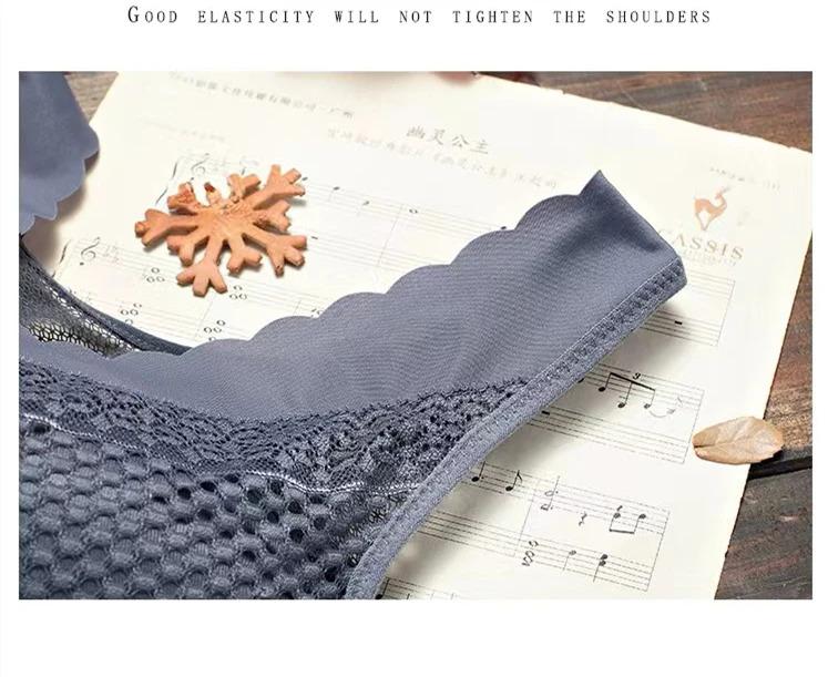 Product Introduction of Women Áo Ngực Nữ, LiYOMI, Ren Mỏng Thoải Mái, Độn Ngực, Chống Chảy Xệ, Không Gọng, Đồ Lót Nữ, [Áo Ngực Ngoại Cỡ] Bra Voi Voan 35