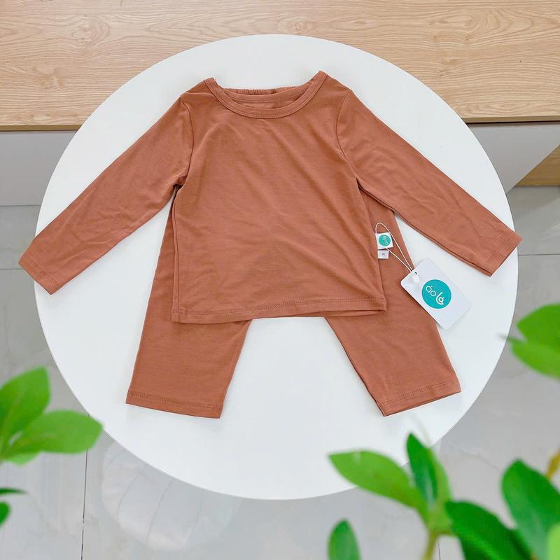 Bộ dài tay cho bé 95% sợi sồi Modal Áo Lá Homewear A221, pizama bé trai gái bốn mùa mát lạnh mềm mướt 5