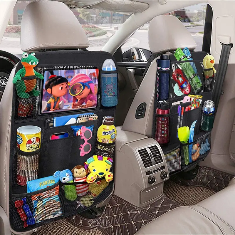 Car Seat Back Storage Bag, 1 Count Car Seat Back Organizer, Multi-functional Car Seat Back Hanging Bag, Car Interior Accessories for Car Stowing & Tidying 0