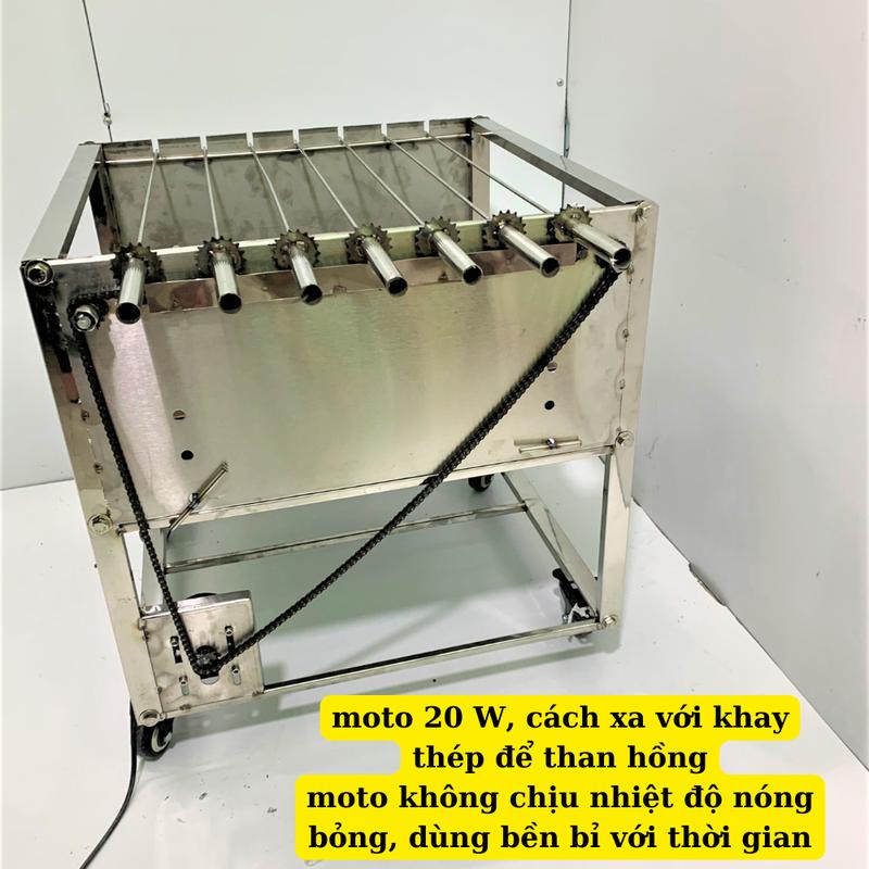Bếp nướng thịt than hoa, bếp nướng thịt có moto quay 7 xiên, bếp nướng thịt inox không gỉ 3