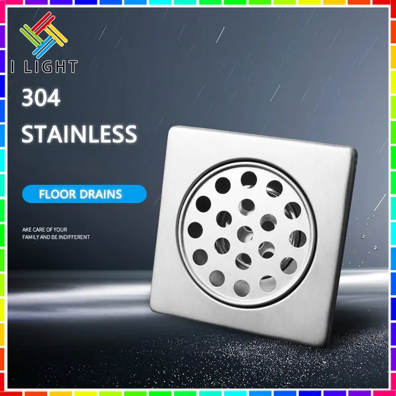 （Fast delivery）Floor Drains SUS 304 Stainless steel Shower Floor Drain Bathroom Sewer Deodorant