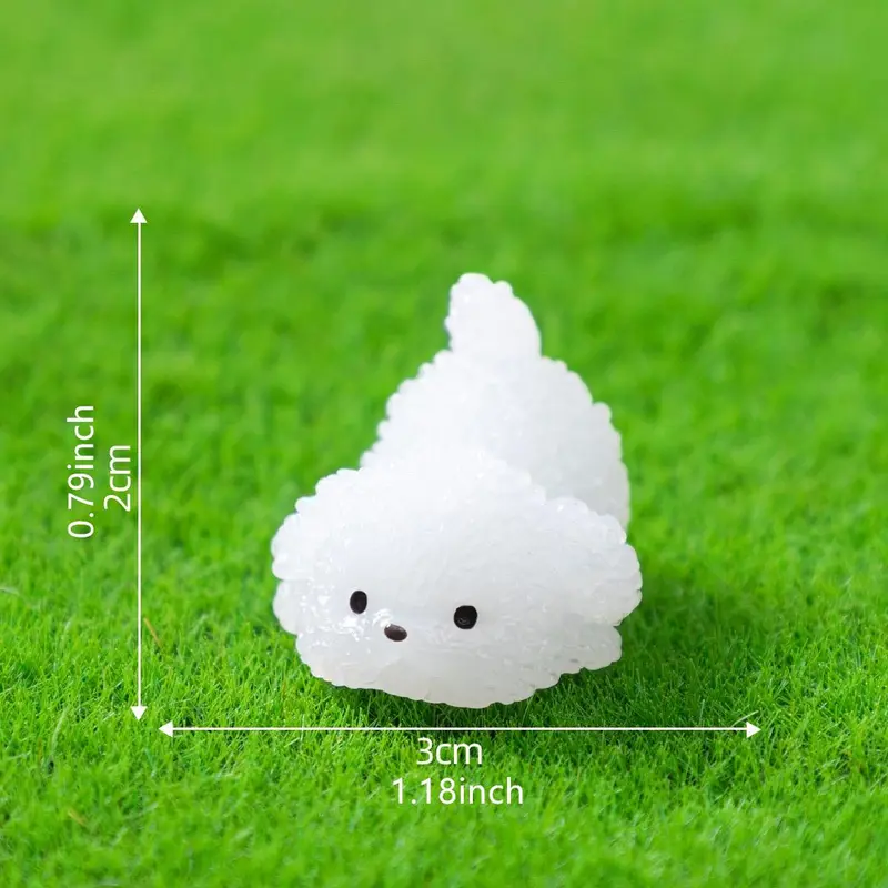 Cute Dog Design Resin Ornament, Mini Luminous Dog Decoration, Desktop Decoration for Home Office Car, Home Decor Supplies 7
